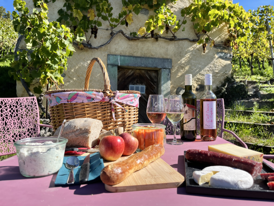 Wine basket featuring wines from Pierre and Michel Anex