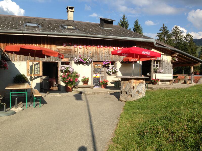 Outside the Serpentheys bar - summer - Rougemont - Les Serpentheys