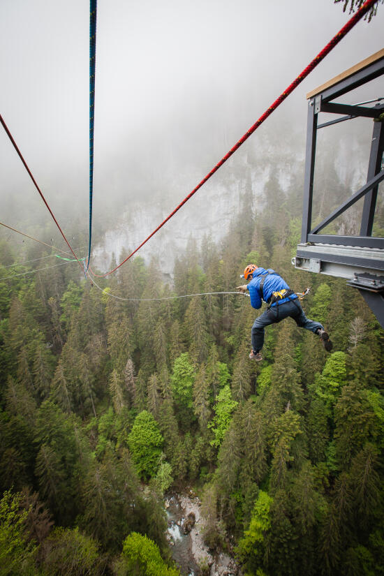Saut pendulaire avec Guide concept