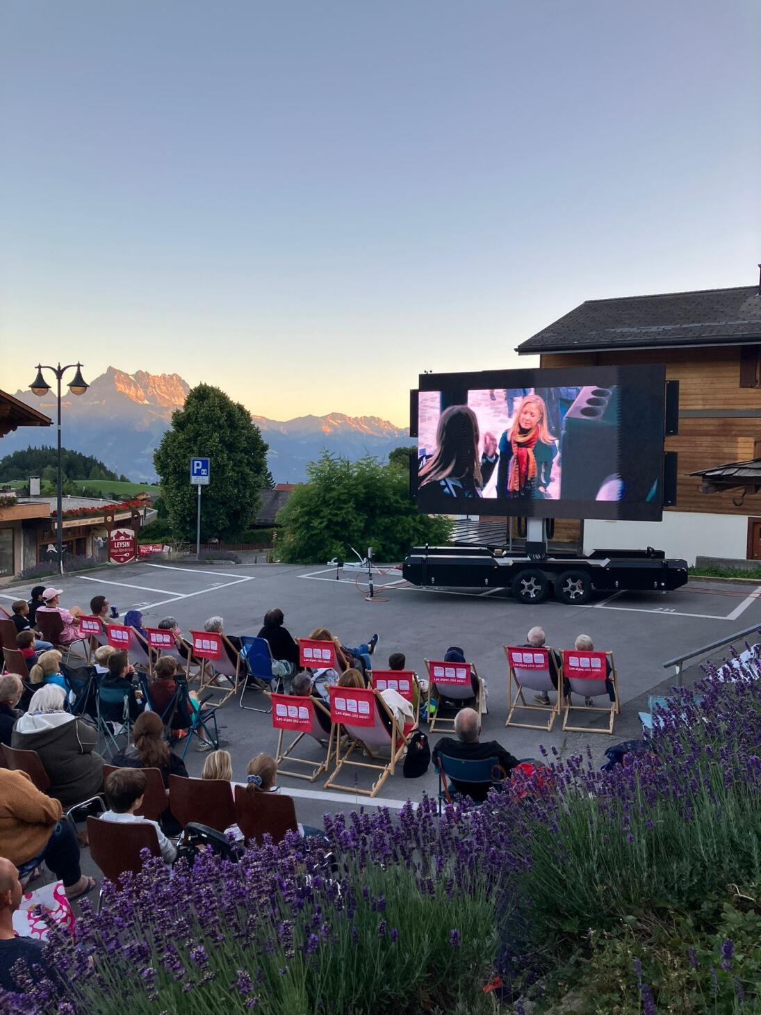 Cinéma en plein air à Leysin